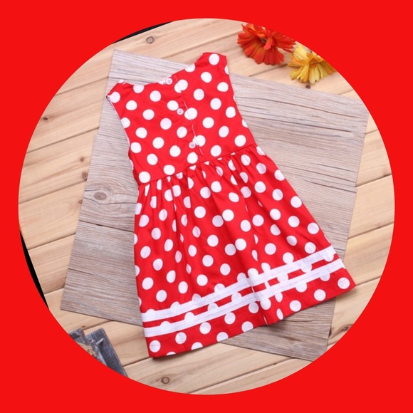 🌺New🌺Adorable Red Dress with White Polka Dots🌺 - Picture 3 of 3
